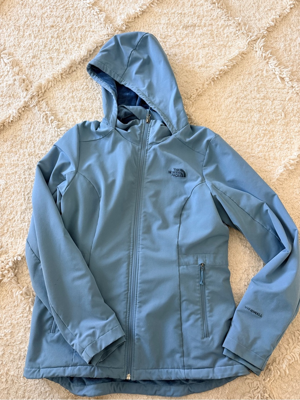 The North Face Women's Hooded Softshell Jacket in Dusty Blue